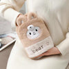 1L Hot Water Bag Dual Hands Plush Cute Hand Warmer, Style: Brown Bear