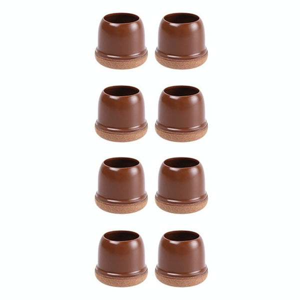 2 inch Enlarged 8pcs /Set Round Table And Chair Leg Covers For Tiles/Wooden Floors Furniture Protectors(Light Brown)