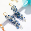 E2204-4 Violet Transparent Scattered Natural Crystal Handmade Earrings Zircon Long Earrings