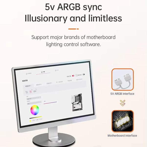 COOLMOON Glacier360 Computer Host Integrated ARGB CPU Water Cooler, Color: White