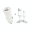 P21 Portable PD 20W + QC3.0 18W Dual Ports Fast Car Charger with USB to Micro USB Cable Kit(White)