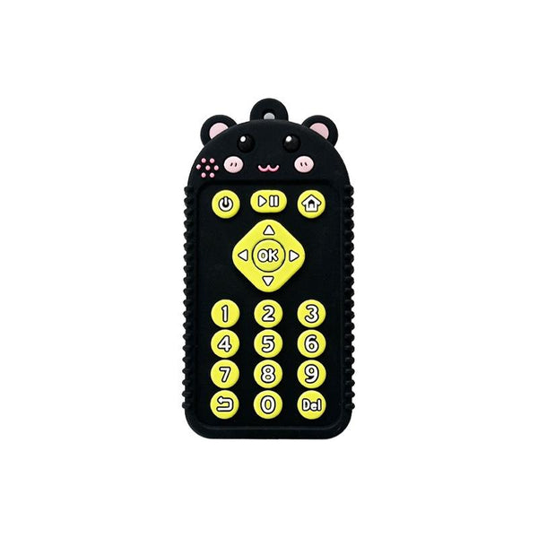 Cartoon Reomte Baby Teething Toys Silicone Baby Teether for Newborn Toddlers Infants, Style: Bear Black