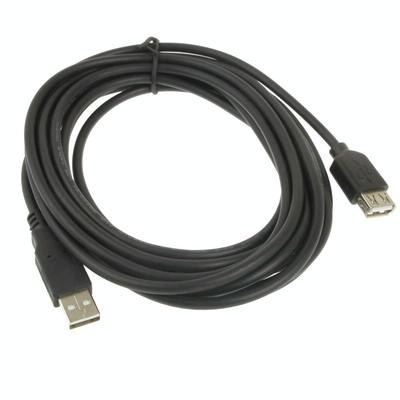 USB 2.0 AM to AF Extension Cable, Length: 5m(Black)