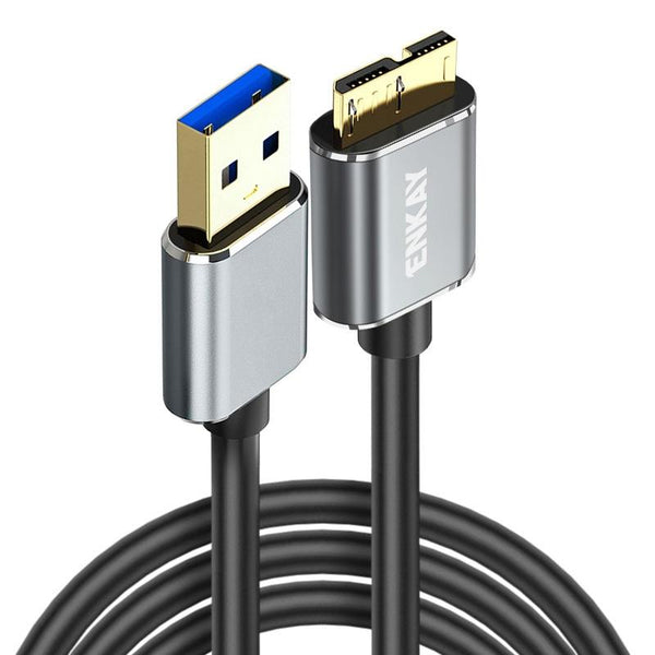 ENKAY USB 3.0 A to USB 3.0 Micro B 5Gbps Data Camera Hard Drive Cable, Length:1m