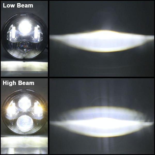 7 inch Round LED Motorcycle Headlight Modified Spotlight for Honda(Black)