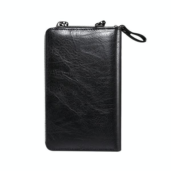 Elephant Pattern Multifunctional Cross Bag Phone Case(Black)