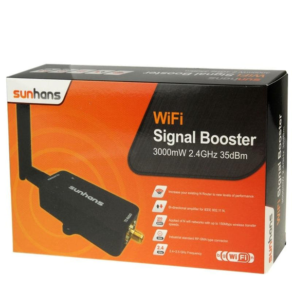 Sunhans SH24BTA-N 35dBm 2.4GHz 3W 11N/G/B WiFi Signal Booster WiFi Amplifier Wireless Repeater(EU Plug)