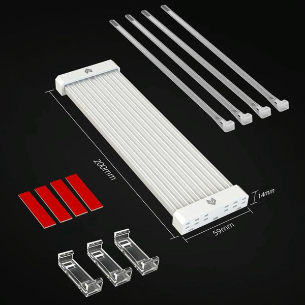 AOSOR Al200 Neon Cable Computer Motherboard Graphics Card Glow Board Power Supply Line Decoration(White)