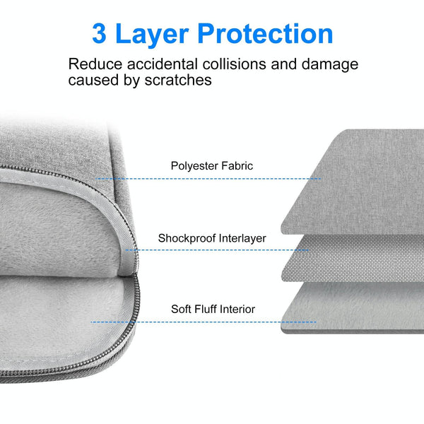 HAWEEL 16 inch Laptop Sleeve Case Zipper Briefcase Bag for 15-16.7 inch Laptop(Grey)