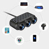 1 To 3 12V/24V Car Cigarette Lighter Charger Multi-function Seven-color Light(120W)