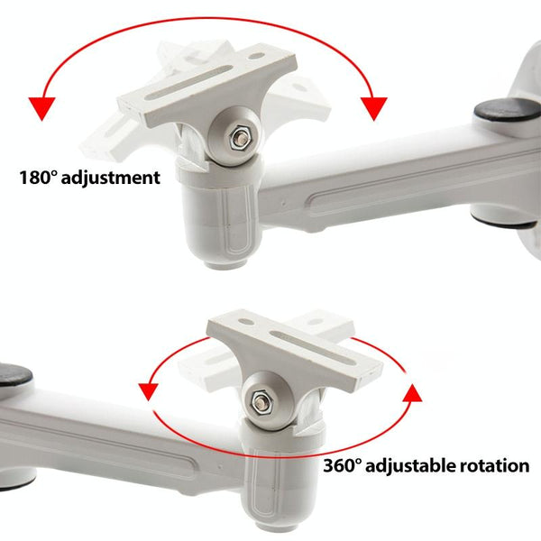 Adjustable CCTV Camera Wall Mount Bracket, ABS Plastic, White