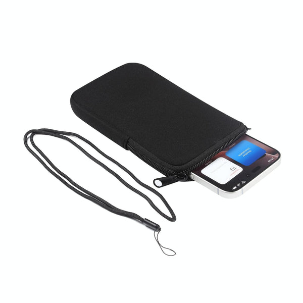 For 6.7-6.9 inch Universal Elastic Material Zipper Waist Bag(Black)