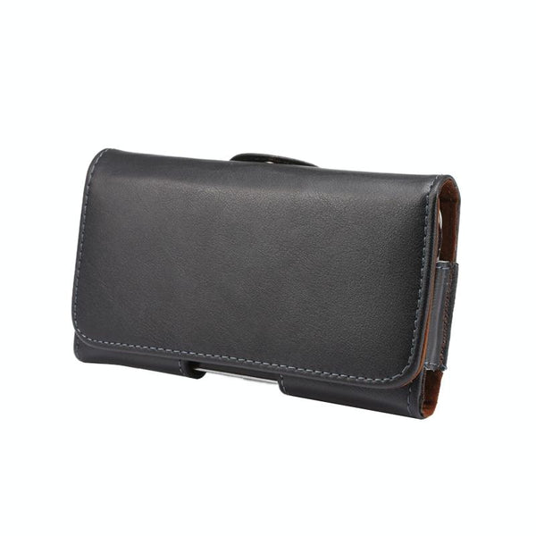 Universal Horizontal Style Leather Waist Bag with Back Splint For iPhone X , Samsung S7 / S5 / S4, Grand DUOS / I9082(Black)