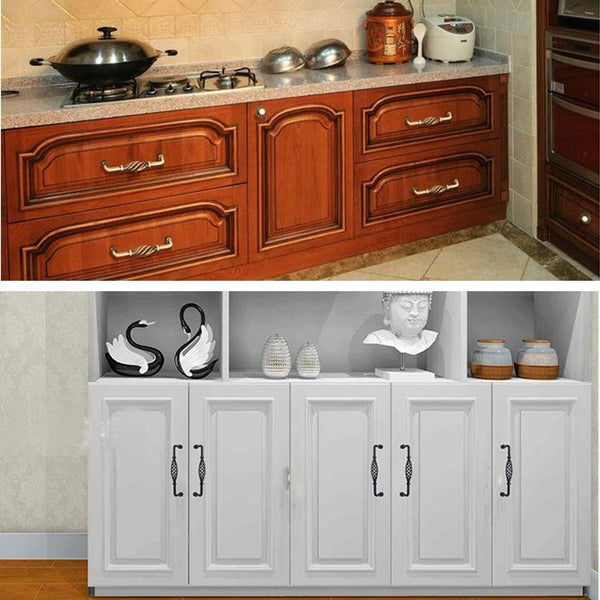 6099-128 Classic Birdcage Shape Iron Cabinet Wardrobe Drawer Door Handle, Hole Spacing: 128mm (Matte Black)