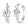 BSE767 Sterling Silver S925 Small Flower Vine Plated Platinum Zircon Earrings