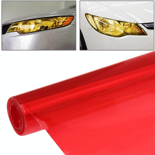 Protective Decoration Car Light Membrane /Lamp Sticker, Size: 100cm(L) x 40cm(W(Red)