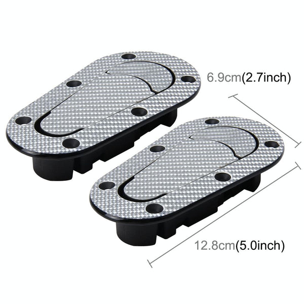 A Pair Car Carbon Fiber Cover Lock Modified Hood Lock General Racing Car Cover Lock(Carbon Grey)