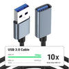 JUNSUNMAY 2A USB 3.0 Male to Female Extension Cord High Speed Charging Data Cable, Length:0.3m
