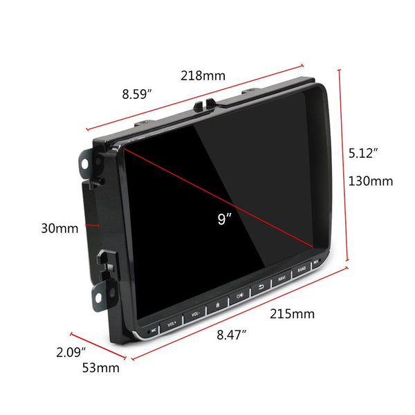 A3041 For Volkswagen 2+64G 9-inch Central Control Large Screen With Carplay Car Android10.0 Navigator Player, Style:Standard+AHD Camera