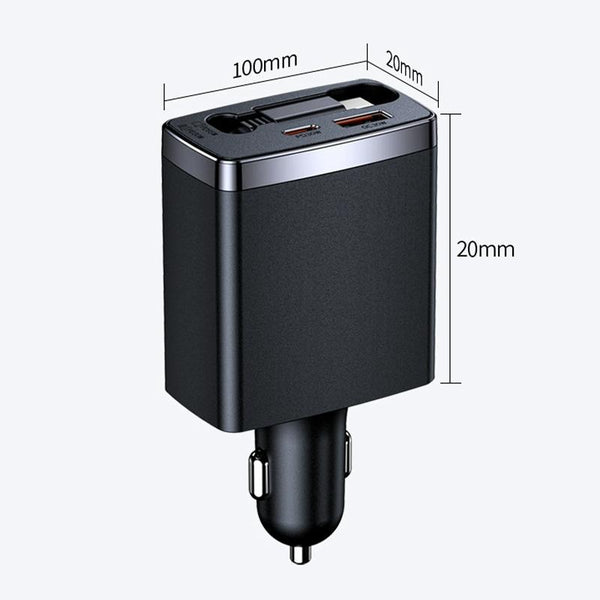 Car Retractable Charger One To Three Automobile Cigarette Lighter, Interface: 8 Pin