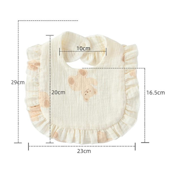 Baby Feeding Bib Ruffle Infants Saliva Towel Soft Cotton Burp Cloth, Style: Yellow Lemon