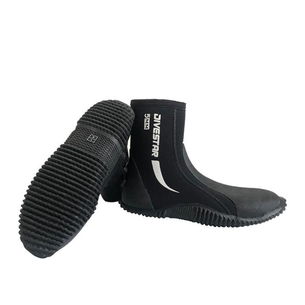 DIVESTAR 5mm Diving Boots Neoprene Shoes With Puncture Resistant Sole, Size: NO.11 (44)(Black)