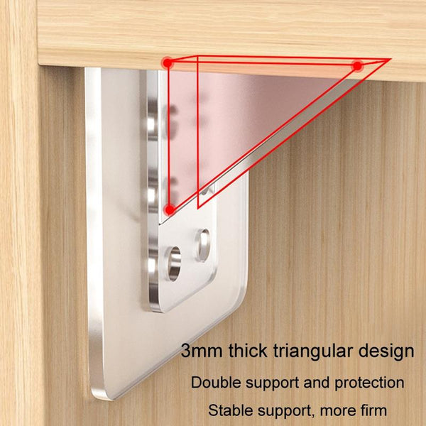4pcs Partition Bracket No Punch Right Angle Laminate Shelf Wardrobe Partition Board Fixing Holder, Size: 7x15cm