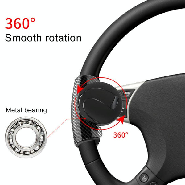 3R-2151 Car Auto Universal Steering Wheel Spinner Knob Auxiliary Booster Aid Control Handle Car Steering Wheel Booster Wheel Strengthener Auto Spinner Knob Ball(Black)