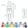 10 PCS 7mm Thread Multicolor 2 Pins Momentary Push Button Switch(White)