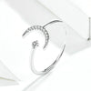 S925 Female Sterling Silver Zircon Ring Moon Open Ring Temperament Ring