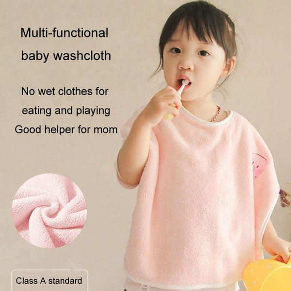 Children Wash Towel Brushing Baby Bib Not Wetsuit Multifunctional Facial Washing Towel, Color: Pink Bunny