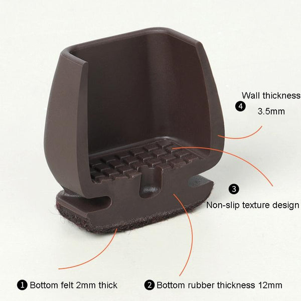 0.75 inch 8pcs /Set 15 Degree Tilt Table And Chair Feet One-Piece Shock-Absorbing Protective Cover For Chairs(Round)