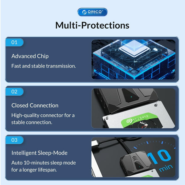 ORICO UTS2 USB 2.0 2.5-inch SATA HDD Adapter, Cable Length:1m