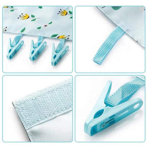 Multi Clip Portable Fabric Clothes Hanger Multifunctional Folding Fabric Clothes Clip Hangers, Color: Blue