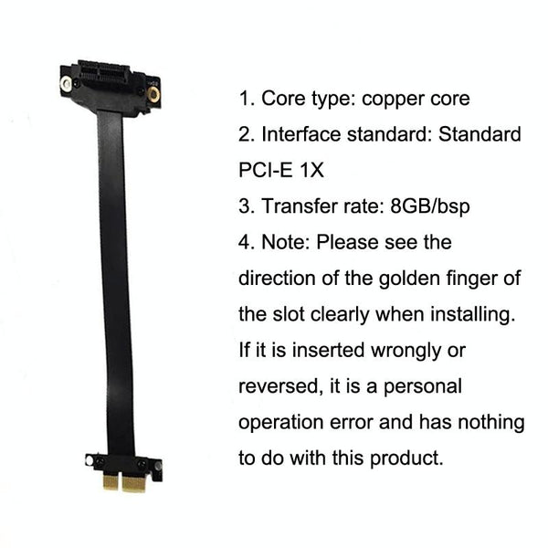PCI-E 3.0 1X 180-degree Graphics Card Wireless Network Card Adapter Block Extension Cable, Length: 20cm
