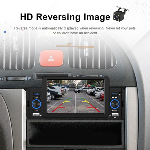 A3107 5 inches Car MP5 Wired CarPlay Universal Bluetooth Player With Microphone, Style: Standard+ 4 Lights Camera