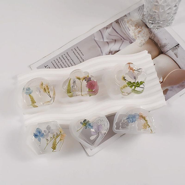 2pcs Business Card Holder Photo Clip Mold DIY Crystal Glue Resin Mold, Style: Clouds 005