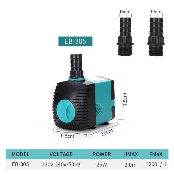 EB-305 25W Aquarium Submersible Water Pump Fountain Filter Fish Pond,EU Plug