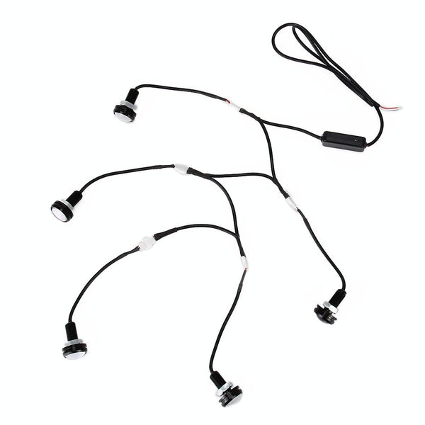 10 PCS 20W 4 LEDs SMD 5630 Daytime Running Light Turn Light Eagle Eye Light, DC 12V, Cable Length: 90cm(White Light + Yellow Light)
