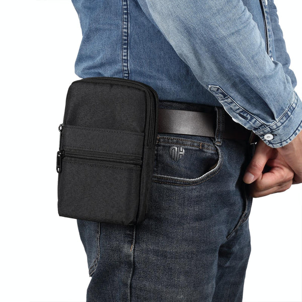 Denim Casual Waist Bag Crossbody Shoulder Bag(Black)