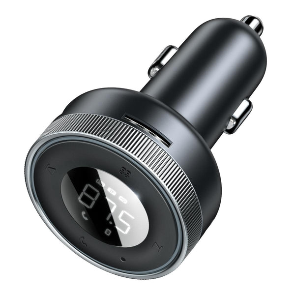 Baseus CCLH-01 Dual USB Enjoy Car Bluetooth MP3 Player Charger with Digital Display, Support Hands-free Call & FM & TF Card & AUX(Cyan Black)