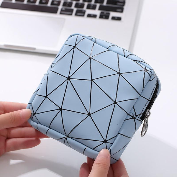 XH8214 Portable Sanitary Napkin Storage Bag Large Capacity Waterproof Coin Bag(Sky Blue)
