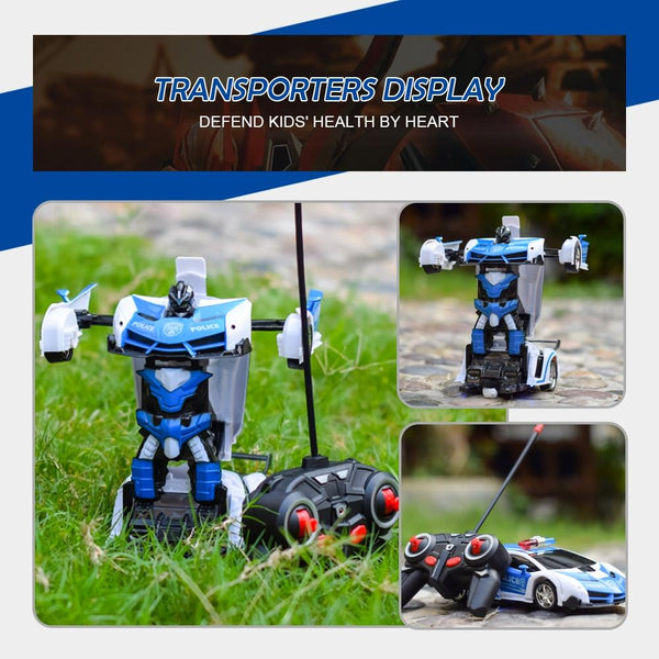 1023 4 Channels Remotely Deformed Car Toy Car(Blue)