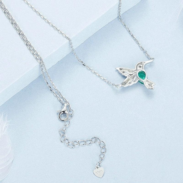 S925 Sterling Silver Platinum-Plated Smart Hummingbird Necklace For Women(BSN378)