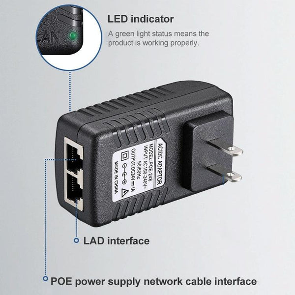 15V 1A Router AP Wireless POE / LAD Power Adapter(EU Plug)