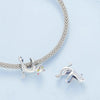 BSC520-SR S925 Sterling Silver Cute White Cat Beaded Bracelet Accessories