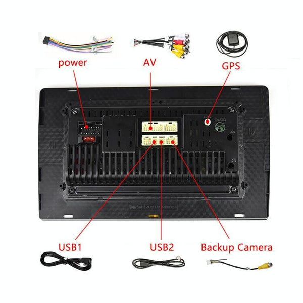 Universal Machine Android Smart Navigation Car Navigation DVD Reversing Video Integrated Machine, Size:9inch 2+32G, Specification:Standard+4 Lights Camera