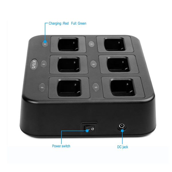 RETEVIS RTC777 Six-Way Walkie Talkie Charger for Retevis H777, EU Plug