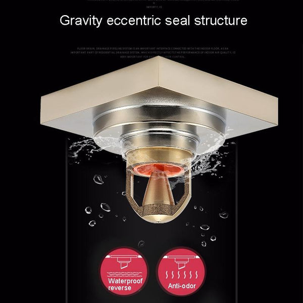 Bathroom Large Displacement Anti-odor Floor Drain, Style: K8014 Nickel Brushes+Black Straight Row