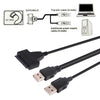 USB 2.0 to 7+15 Pin 22Pin SATA Data Cable Converter Adapter with Box Case for 2.5 / 3.5 Inch Hard Disk Drive HDD(Black)